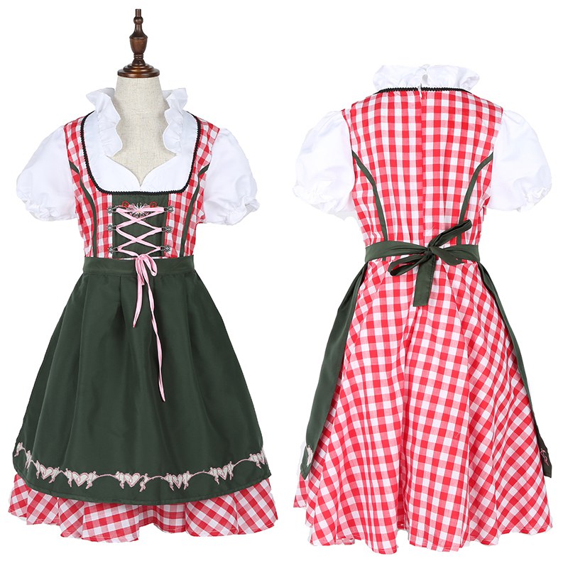 Women Cheers Traditional German Oktoberfest Dirndl Fancy Dress Servant